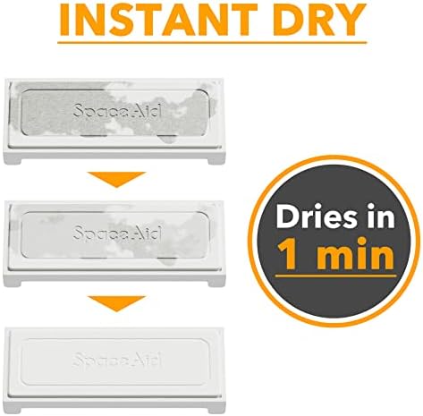 SpaceAid DryingNeat Sink Organizer, Instant Dry Sink Caddy Organizers, Kitchen Sponge Soap Holder Dispenser, Countertop Fast Drying Counter Tray Rack (Bamboo Rack, White) - Image 2