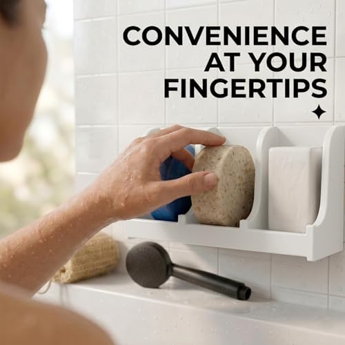 Soap Holder for Shower Wall, 3-Compartment Soap Dish [Patent Pending] - Image 4