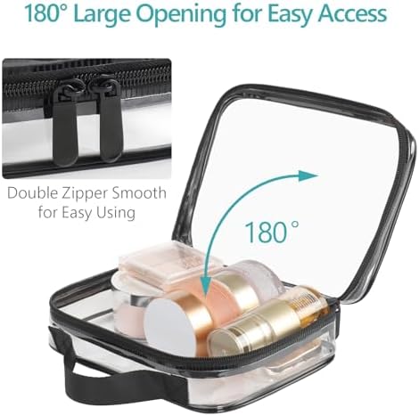PACKISM Clear Makeup Bag Travel - TSA Approved Toiletry Bag, 2 Pack Black - Image 6