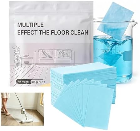 Multi Effect Floor Clean Tablets, 100PCS Multi Surface Floor Cleaning Tablets for Mopping, All Purpose Floor Cleaner for Hardwood, Tile and Wood Floors (Blue, 100PCS) by wekunro