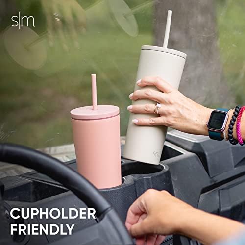 Simple Modern Insulated Tumbler with Lid and Straw | Iced Coffee Cup Reusable Stainless Steel Water Bottle Travel Mug | Gifts for Women Men Her Him | Classic Collection | 20oz | Canary - Image 3