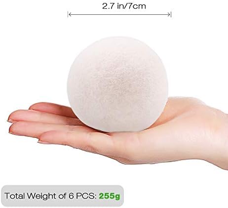 Raffaelo Wool Dryer Balls XL Reusable Natural Fabric Softener, Set of 6 - Image 5
