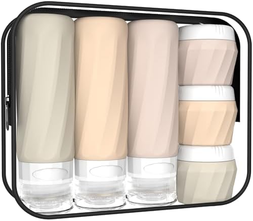 6Pcs Travel Bottles for Toiletries, Silicone Travel Size Containers Set by YIIMER