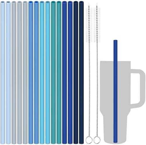 Tomorotec 15PCS Silicone Drinking Straws Fit for Stanley 40oz 30oz Tumbler by Tomorotec