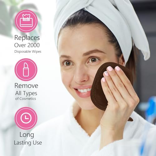 Orighty Makeup Remover Cloths, 12 Pack Makeup Eraser Cloth, 5x5 Inch Brown - Image 4
