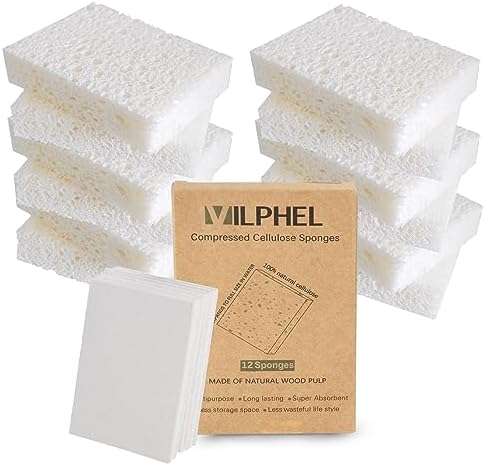 12 Pack Dishwashing Sponges Natural Cellulose Sponges Plant Based Resilient and Reusable Soft Dish Sponges for Washing Dishes DIY Craft Sponge for Fun by NaturalSponges