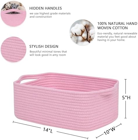 CubesLand Cute and Durable Small Cotton Rope Basket for Organizing - Image 2