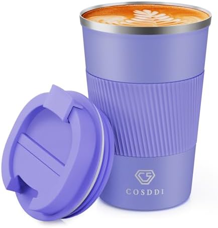 CS COSDDI 12 oz Coffee mug - Stainless Steel Coffee Cup with Leakproof Lid by CSCOSSDI