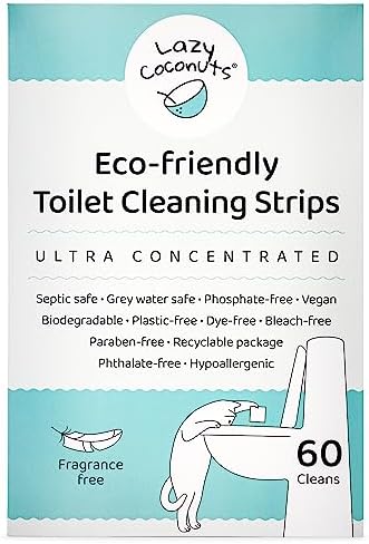 Lazy Coconuts Toilet Bowl Cleaner Strips, 60 Cleans, Plastic-Free, Lemon by LazyCoconuts