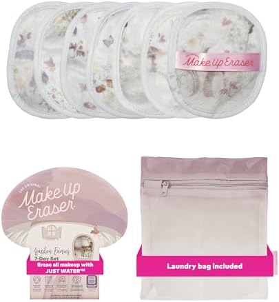 The Original Makeup Eraser 7-Day Set, Erase All Makeup with Just Water, Including Waterproof Mascara, Eyeliner, Foundation, Lipstick, Sunscreen, and More! Garden Fairies, 7ct. by MakeupEraser