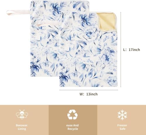 Wide Zipper Access Cotton &Beeswax Bags for Homemade Bread 2 Pack XL Reusable Beeswax Bread Bags for Homemade Bread Freezer Organic Cotton Food Storage Bags to Keep Fresh - Image 4