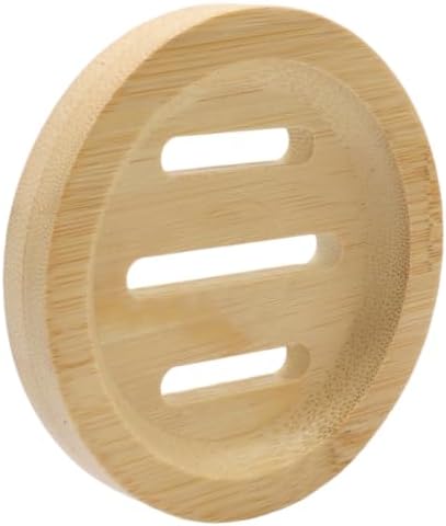 2 Pack Round Bamboo Wooden Soap Dishes, Shampoo Bar Holder with Self Draining Tray, Travel Soap Saver Case for Bathroom Kitchen Sink - Image 2
