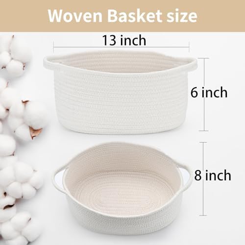 Happyiren Small Gift Basket with Gift Wrap Cellophane Bag and Ribbons, Gift Baskets for Christmas Thanksgiving Birthday Baby Shower Raffle Burr, - Rope Decorative Storage Organizer Container - Image 2
