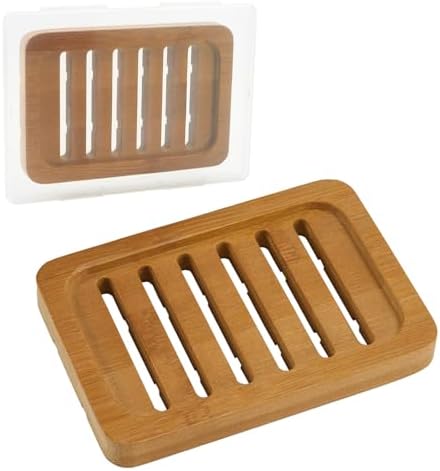 Flat Slotted Wood Soap Dish, 1 Pack, Warm Brown by Unknown