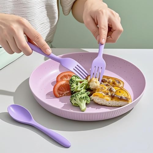 Portable Travel Utensils - Reusable Travel Utensils with Case (Purple) - Image 2