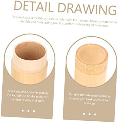SHOWERORO Bamboo Portable Toothbrush Holder Outdoor Toothbrush Container for Travel Camping and Home Use Design for Toothbrushes - Image 3