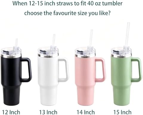 Dakoufish Replacement Straw for Stanley|Simple Modern 40oz 64oz Tumbler,10 Pack 14 Inch White Reusable Straws With Cleaning Brush for Stanley Cup Accessorie,BPA Free,Dishwasher Safe - Image 3