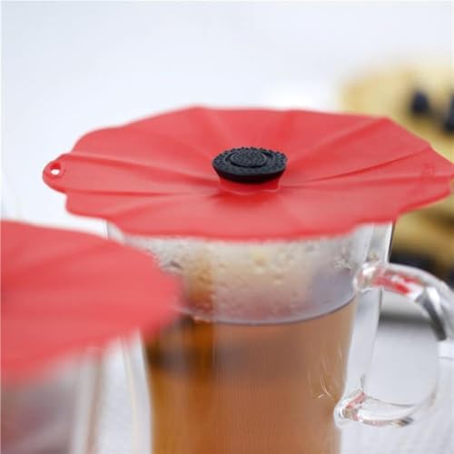 Charles Viancin - Poppy Silicone Lid for Food Storage and Cooking - Airtight Seal on Any Smooth Rim Surface - BPA-Free - Oven, Microwave, Freezer, Stovetop and Dishwasher Safe (Drink Covers) - Image 3