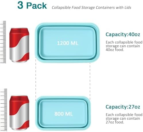 Alimat PluS 3 Pack 40.5oz Silicone Collapsible Food Storage Containers - Image 5