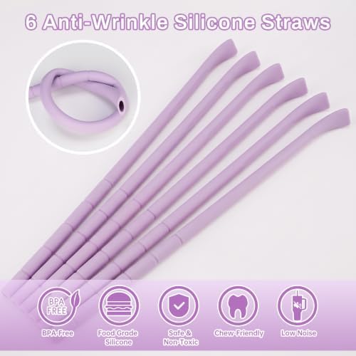 NiHome 6PCS Silicone Anti-Wrinkle Straws Fit for Stanley 40oz 30oz Tumblers - Image 4