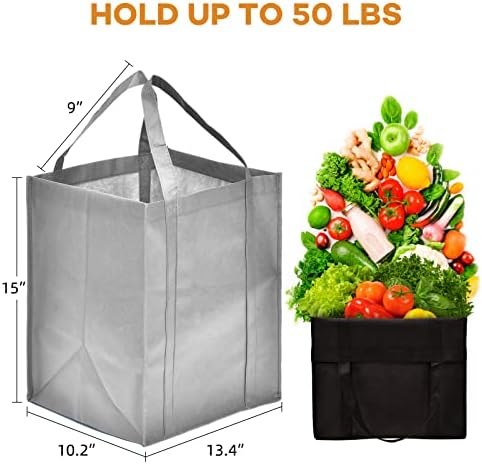JERIA 24-Pack Reusable Grocery Bags，Large Washable Foldable Shopping Bags，Heavy Duty Tote Bags with Reinforced Handles - Image 3