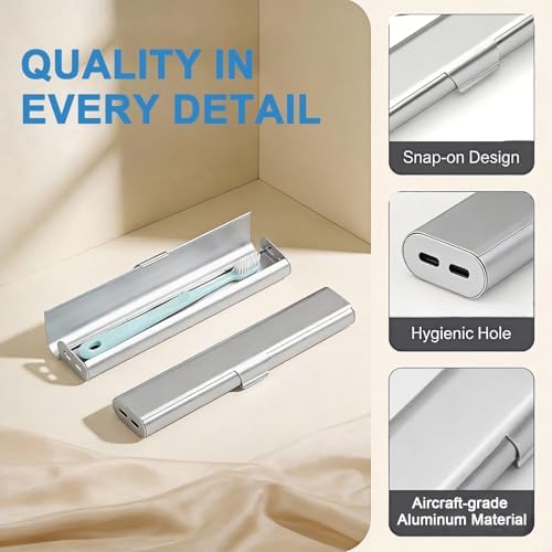 Portable Toothbrush Travel Case: 3 Pack Breathable & Dirt-Proof Hotel Camping Outdoor - Aluminum for Storage Recyclable Traveler (3, Multicolor) - Image 6