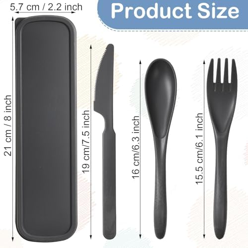 Yahenda 28 Sets Reusable Travel Utensils Set with Case Bulk, Cold Color - Image 2