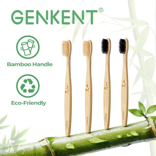GENKENT Ultra Soft Bamboo Toothbrush, 12 Pack, 0.15mm Bristles - Image 6