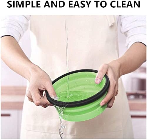 Collapsible Bowls with Lids, Space Saving Silicone Food Storage Containers for Travel Essentials, Camper Must Haves Rv Camping Accessories for Trailers inside, Salad Container for Lunch Green - Image 4