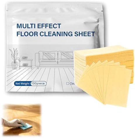 Multiple Effect the Floor Clean- 100 Piece, 2026 New Dissolvable Floor Clean Tablets for Mopping, Remove stubborn stains, Multiple Effect Floor Cleaner Tablet Sheets for All Floors (Yellow) by Unknown