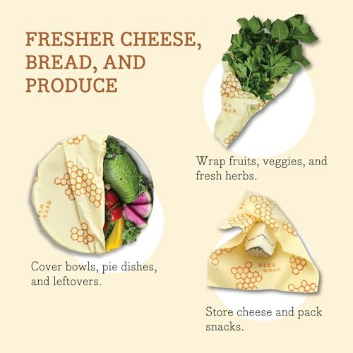 Bee's Wrap Beeswax Food Wraps, 3 Medium Pack - Honeycomb - Image 4