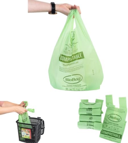 2.6 Gallon Compostable Bags with Handles by BioBag, 150 Count, BPI Certified, Meets ASTM D6400 Standards, Made in USA, Easy-Carry Kitchen Bin Liners by BioBagAmericasInc