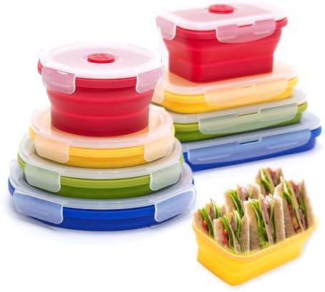 Collapsible Silicone Food Storage Container Set (MULTI COLOR) - Image 2