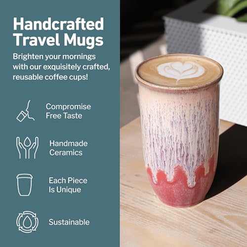 NOVA CERAMICS Travel Coffee Cup– Travel Coffee Tumbler – On the Go Coffee Mug – Microwave & Dishwasher Safe Green CoffeeTumbler - Gifts For Women Men Him Her – 16oz – Jupiter - Image 2