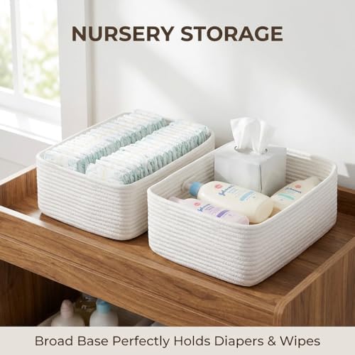 Large Shallow Basket, 15"x11"x5.1", Baskets for Organizing 2 Pack - Image 4