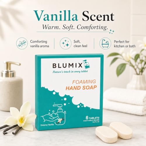 Foaming Hand Soap Refill Tablets, Concentrated Hand Soap Tablets, Just Add Warm Water, For Reusable Foaming Soap Dispensers (6 Count, Vanilla, Refill Only) - Image 3