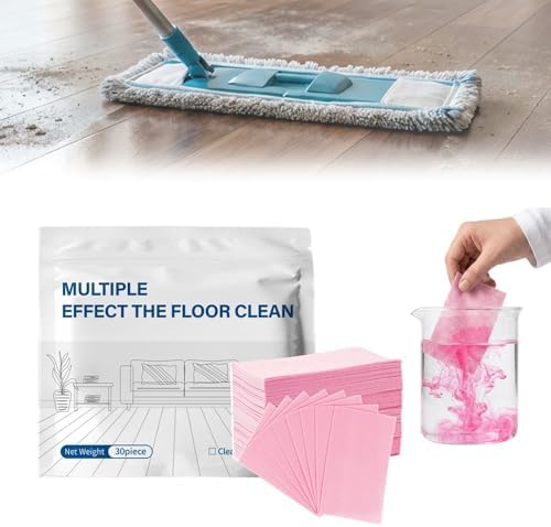 Floor Cleaning Tablets, 2026 New Multi-Surface Cleaner for Hardwood Laminate Tile Vinyl Floors, Floor Cleaning Sheets Pre-Measured Dissolvable Cleaning Solution for Mopping (30Piece-Pink) by WelcometoNitvei
