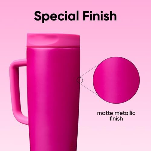 Owala SmoothSip Slider Stainless Steel Insulated Travel Mug with Handle, 100% Leak Proof, For Hot and Cold Drinks, Travel Friendly with Sliding Lock Lid, 24 oz, BPA Free, Leak Proof, Read My Lips - Image 7