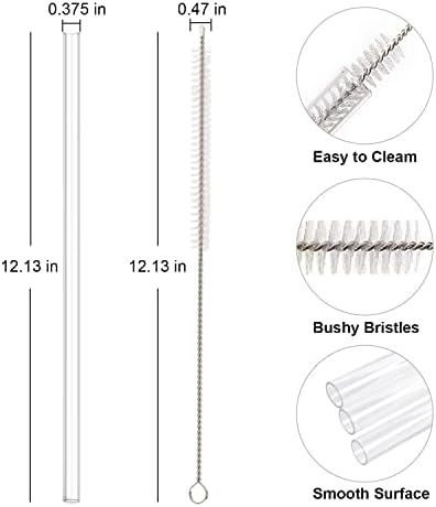 Replacement Straw Compatible with Stanley 40 oz 30 oz Cup Tumbler, 6 Pack Reusable Straw with Cleaning Brush, Plastic, Clear - Image 2