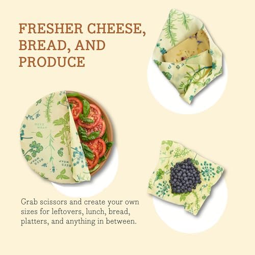 Bee's Wrap Vegan Beeswax Wrap Roll, 14 x 52 in - Herb Garden - Image 4