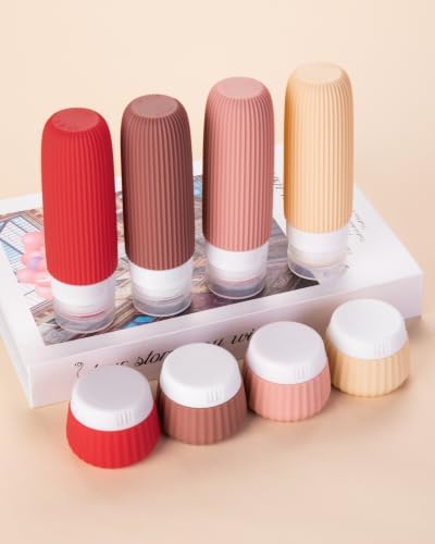 Mrsdry Travel Bottles for Toiletries 8 Pack, Tsa Approved Travel Size Toiletries 3 oz, Travel Containers for Toiletries, with Clear Bag, Leak Proof Silicone Squeezable Travel Essentials Creams Jars - Image 4