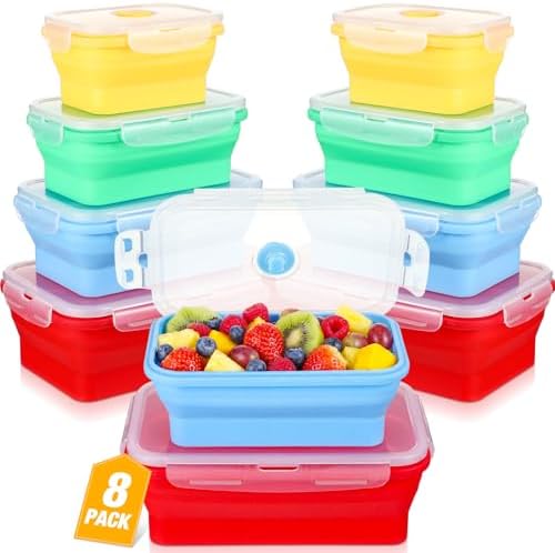 Mifoci 8 Sets of Silicone Collapsible Bowls, Vibrant Color, Assorted Sizes by Mifoci