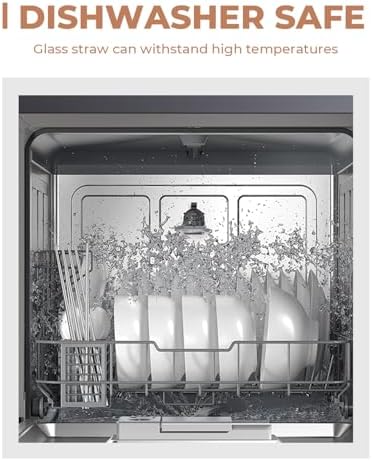 Foogwee® 20 Packs Reusable Glass Straws Set, 8.5'' x 10mm Clear Drinking Straws for Smoothies, Shakes, Coffee, Juice, Sodas, Milk, Tea, Cocktails, Set of 8 Straight and 8 Bent with 4 Cleaning Brushes - Image 4