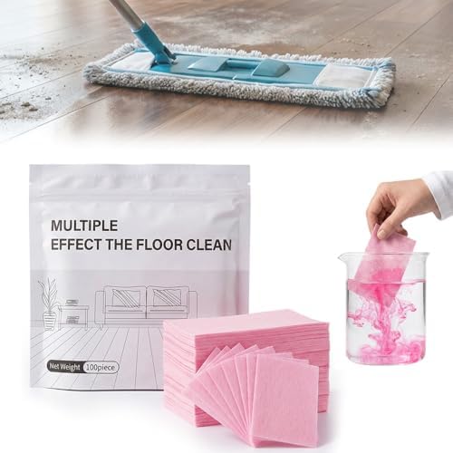 100 Piece Floor Cleaning Tablets, 2026 New Multi-Surface Cleaner for Hardwood Laminate Tile Vinyl Floors, Floor Cleaning Sheets Pre-Measured Dissolvable Cleaning Solution for Mopping (Pink) by WelcometoNitvei