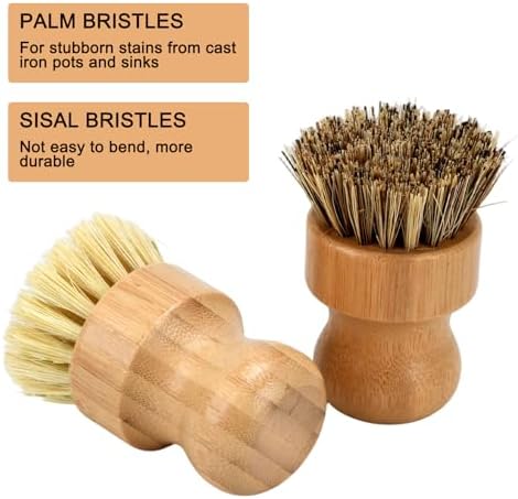 4 Piece Bamboo Dish Brush Set - Image 2
