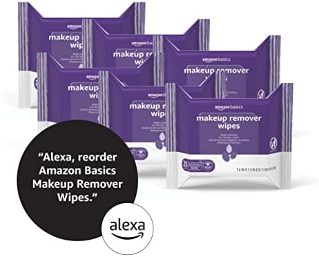 Amazon Basics Makeup Remover Wipes, Gentle Cleansing, Dermatologist Tested, Night Calming, Plant Based, Alcohol-Free, Removes Waterproof Mascara, pH Balanced, 25-Count, 6-Pack - Image 5