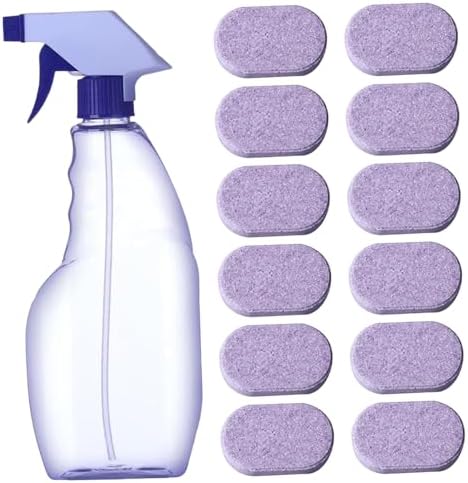 Bottle Cleaning Tablets, 500ml Cleaning Spray with 12PCS Concentrated All Purpose Cleaenr Refill, Multipurpose Cleaner Spray for Instant Stain Removal for Daily Use by Unknown