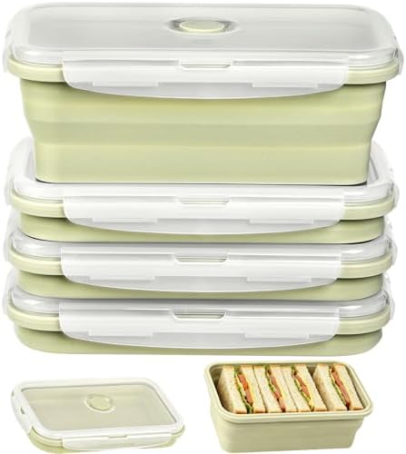 Collapsible Food Storage Containers with Airtight Lid & Air Vent, 40.5 oz by CUISITOOL
