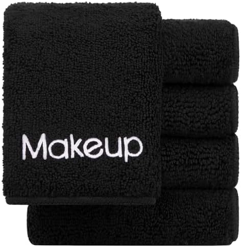 GLIMGLINT Makeup Remover Wash Cloths 5 Pack – Soft Black Makeup Towels by Unknown