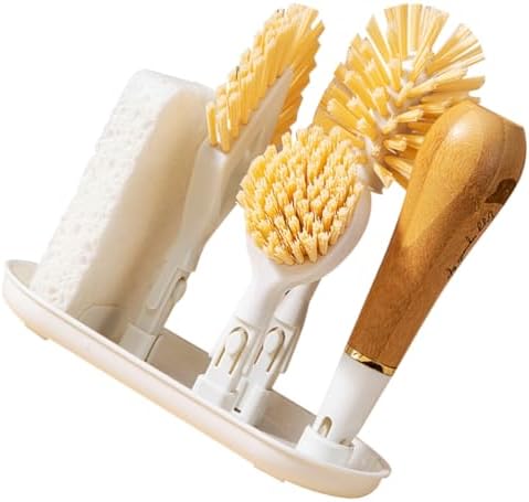 Gatuida Bamboo Multi-Head Cleaning Brush Set Replaceable Brush Heads for Kitchen Sink and Pot Cleaning Sturdy and Dish Scrubber for Household Use - Image 7